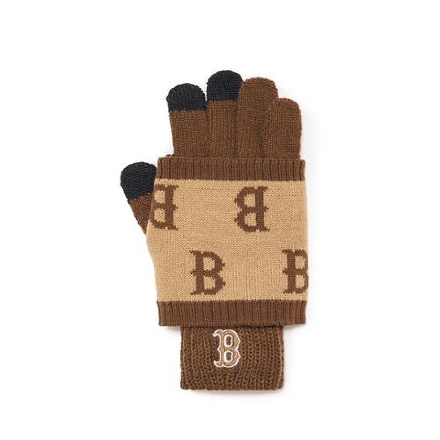 Kids MLB korea Others | [Kids] Classic Monogram Knit Glove Boston Red Sox