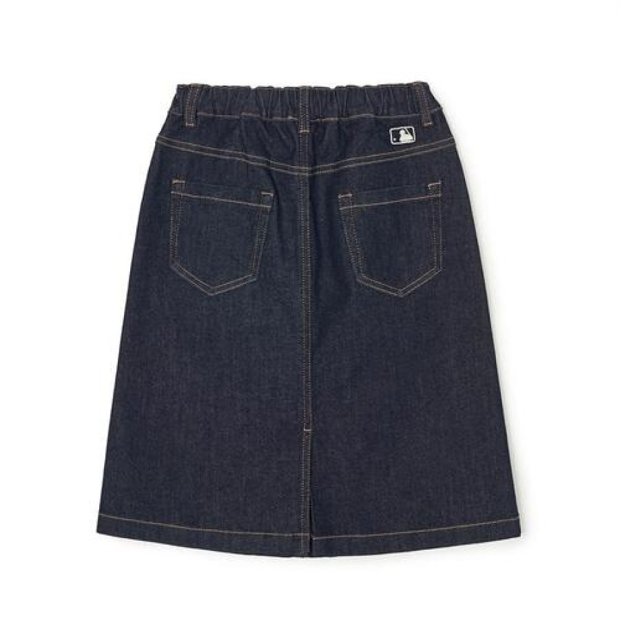 Kids MLB korea Skirts | [Kids] Basic Denim Midi Skirt New York Yankees