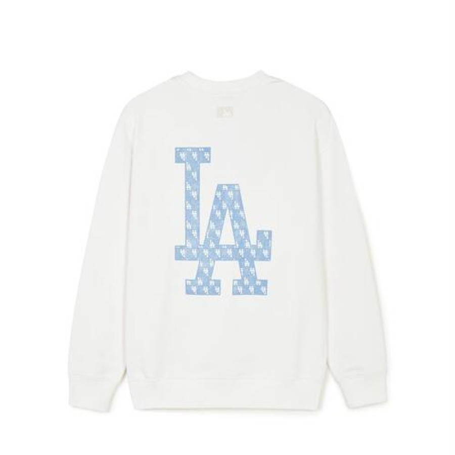 Apparel MLB korea Sweatshirts | Denim Like Monogram Big Lux Sweatshirts Los Angeles Dodgers