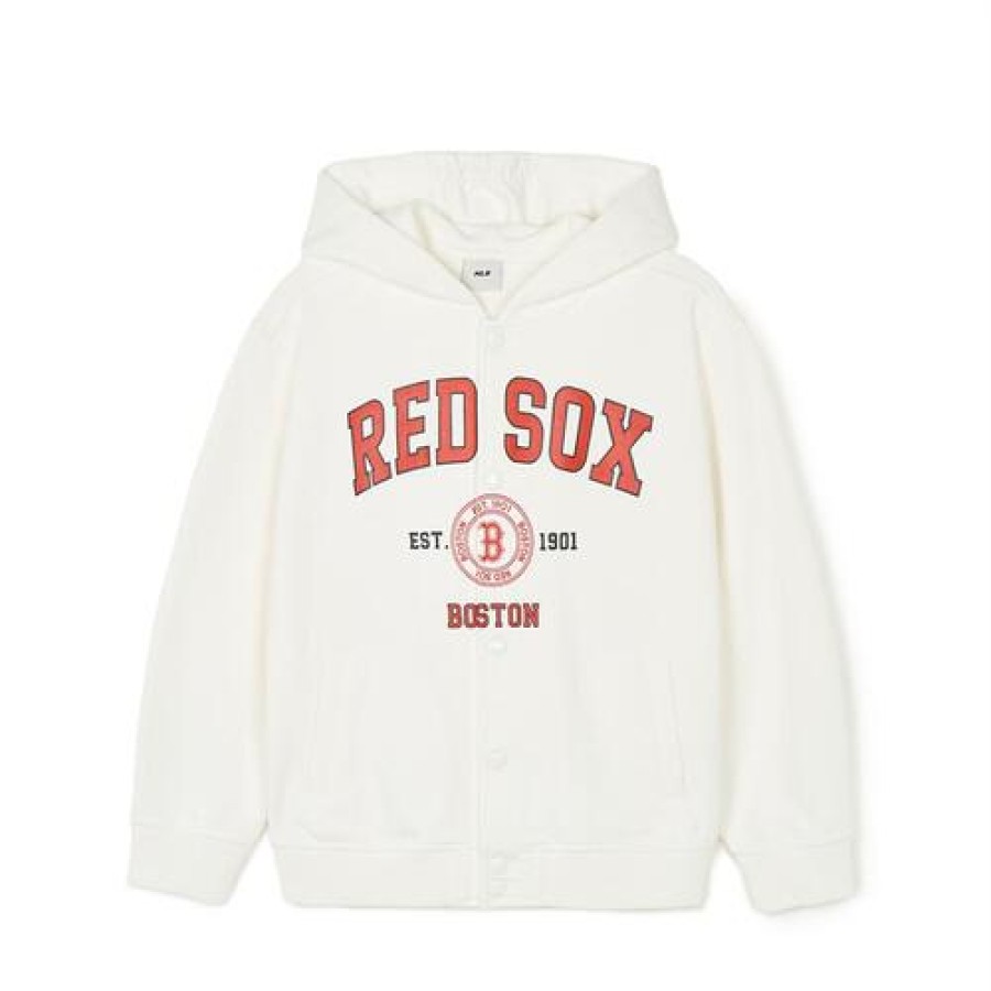 Kids MLB korea Hoodies | [Kids] Varsity Button Hoodie Boston Red Sox