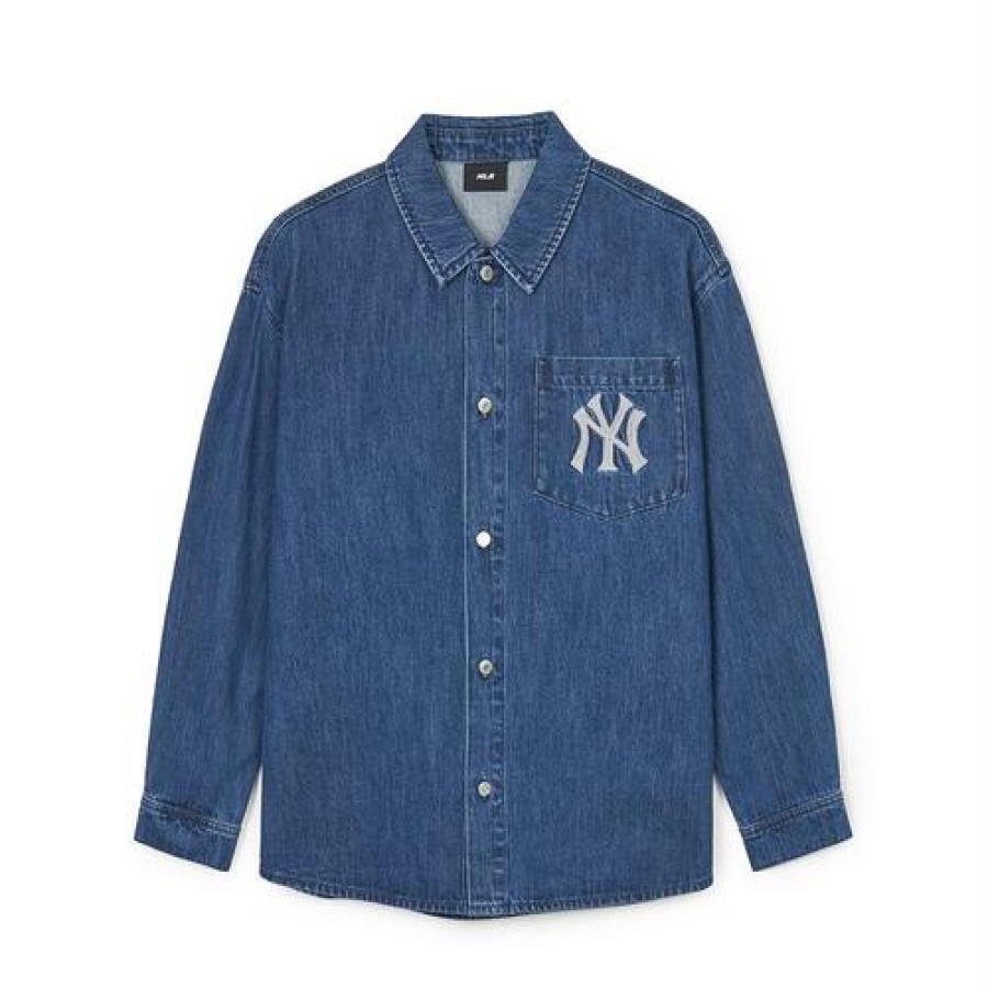 Apparel MLB korea Shirts | Classic Monogram Big Lux Denim Shirts New York Yankees