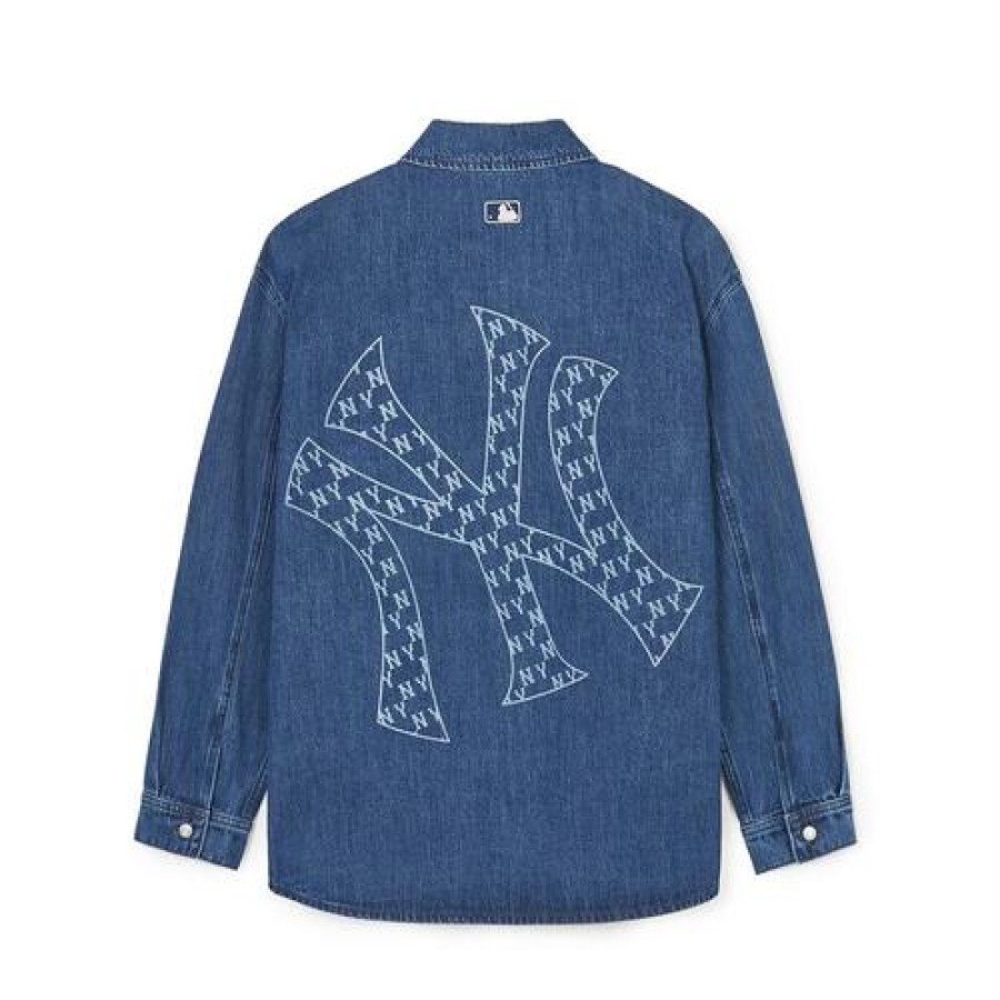 Apparel MLB korea Shirts | Classic Monogram Big Lux Denim Shirts New York Yankees