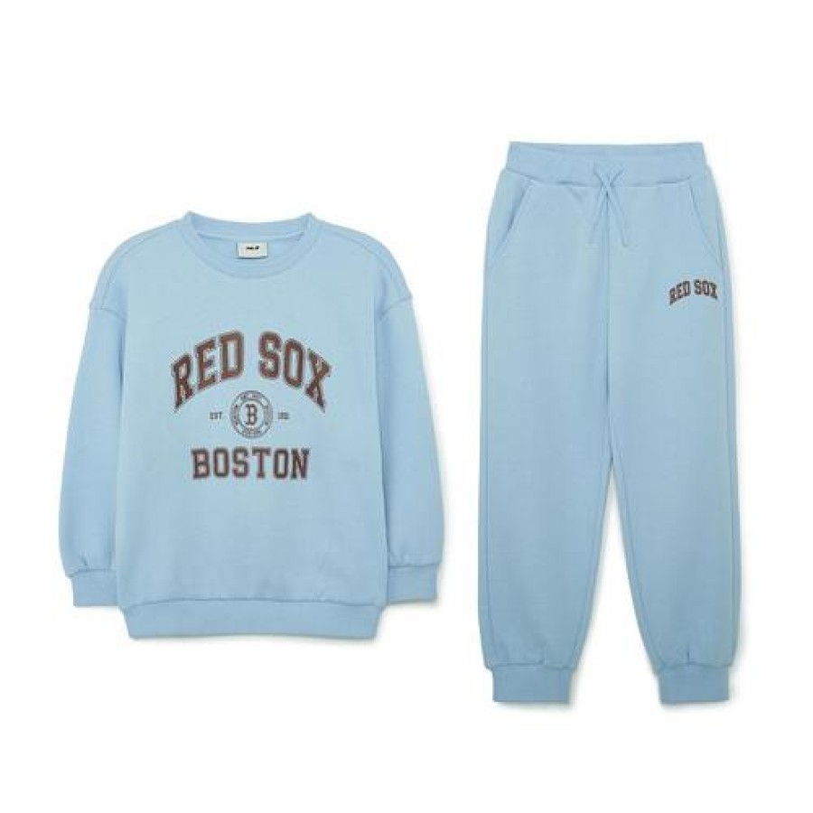 Kids MLB korea Sweatshirts | [Kids] Varsity Fleeced Mtm Set Up Boston Red Sox