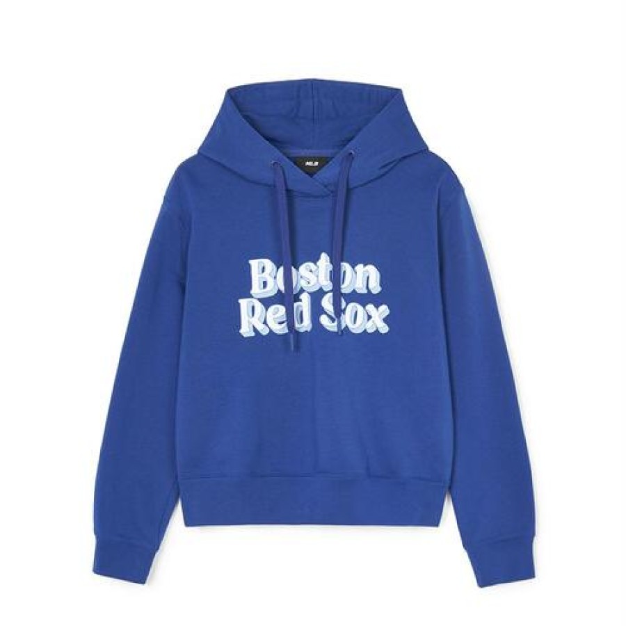 Apparel MLB korea Hoodies | [Wms] Women Varsity Crop Hoodie Boston Redsox