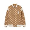 Apparel MLB korea Varsity Jackets | Classic Monogram Jqd Shoulder-Block Varsity Jacket(Single-Layer) Boston Redsox