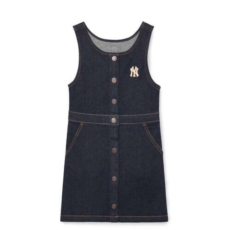 Kids MLB korea Dresses | [Kids] Varsity Denim Dress New York Yankees