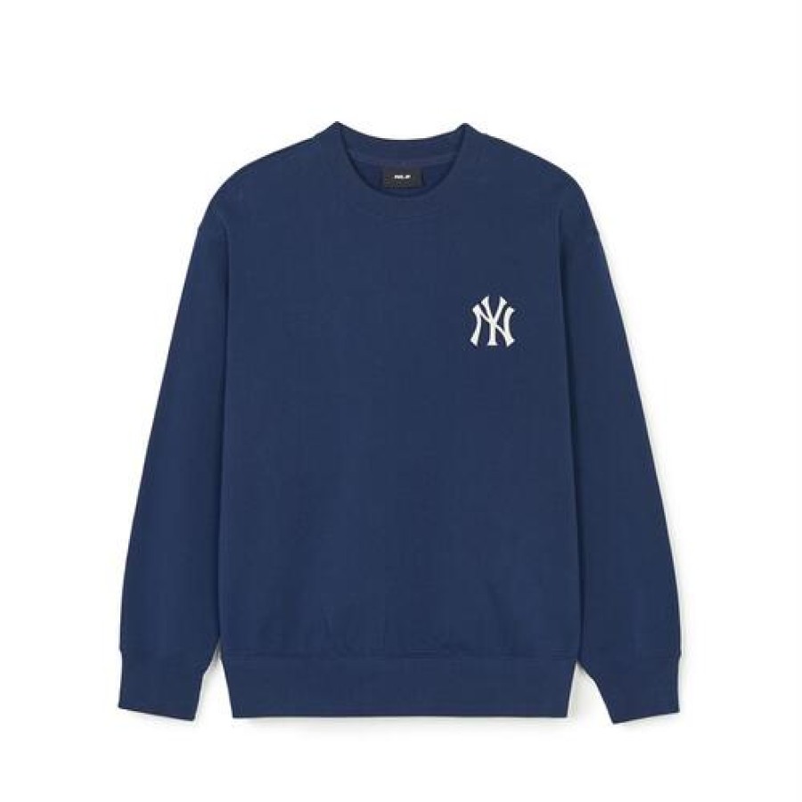 Apparel MLB korea Sweatshirts | Denim Like Monogram Big Lux Sweatshirts New York Yankees