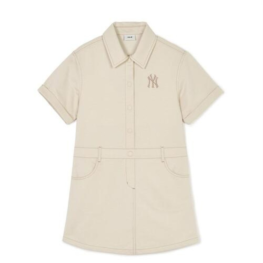 Kids MLB korea Dresses | [Kids] Basic Denim Shirt Dress New York Yankees