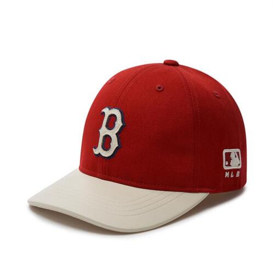 Kids MLB korea Original Caps | [Kids] Varsity Cursive Color Block Ball Cap Boston Red Sox