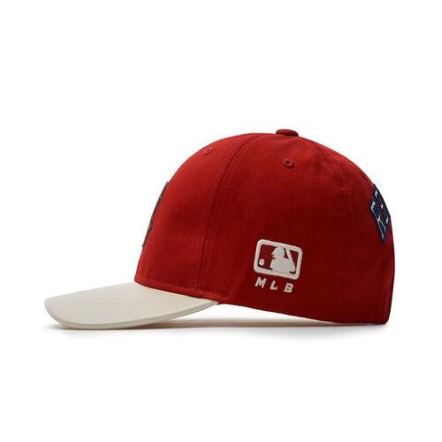 Kids MLB korea Original Caps | [Kids] Varsity Cursive Color Block Ball Cap Boston Red Sox