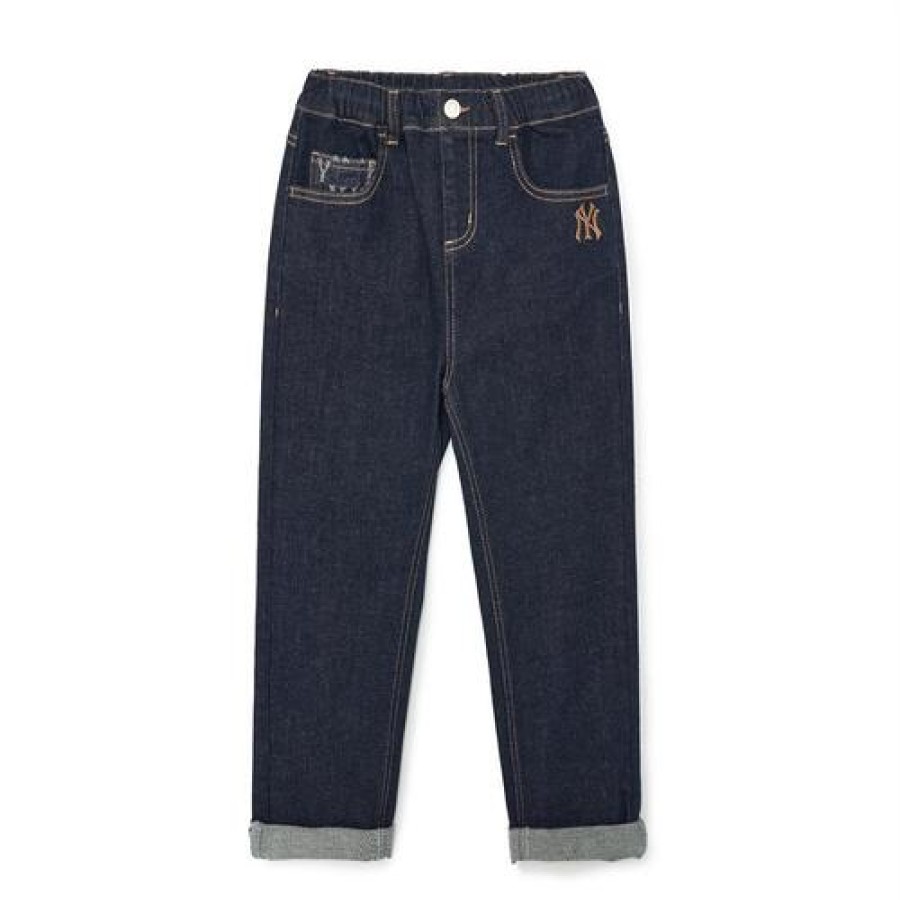 Kids MLB korea Pants | [Kids] Classic Monogram Denim Like Baggy Fit Pants New York Yankees