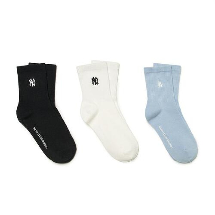 Kids MLB korea Others | [Kids] Small Logo 3Ea Socks Mlb