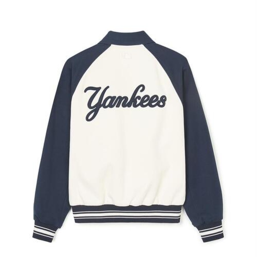 Apparel MLB korea Varsity Jackets | Jersey Collar Raglan Varsity Jacket New York Yankees