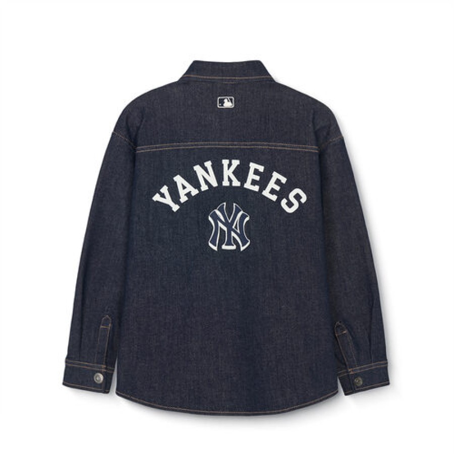 Kids MLB korea Shirts | [Kids] Varsity Denim Shirt New York Yankees