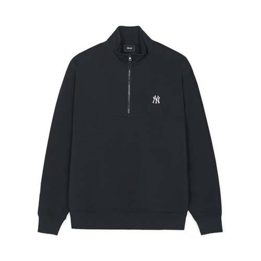 Apparel MLB korea Sweatshirts | Basic Small Logo Half Zip Sweatshirts New York Yankees