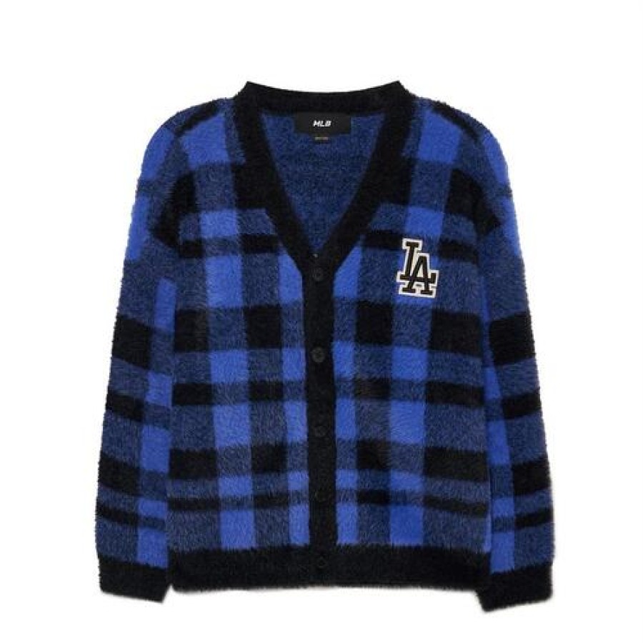 Kids MLB korea Sweaters | [Kids] Check Knit Cardigan Los Angeles Dodgers