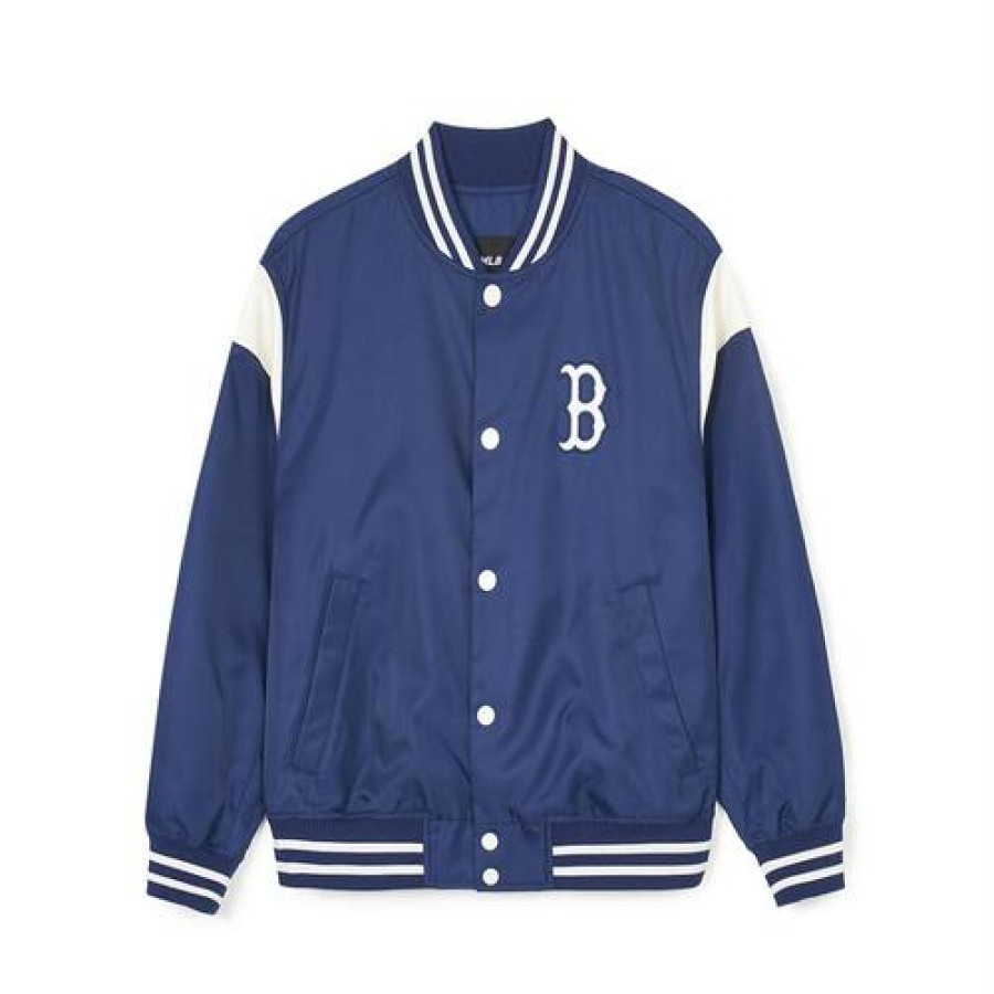 Apparel MLB korea Varsity Jackets | Nylon Basic Shoulder-Blocking Varsity Jacket(Single-Layer) Boston Redsox