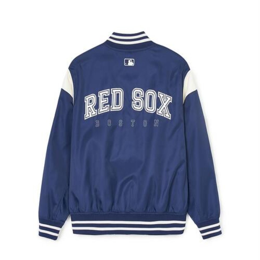 Apparel MLB korea Varsity Jackets | Nylon Basic Shoulder-Blocking Varsity Jacket(Single-Layer) Boston Redsox